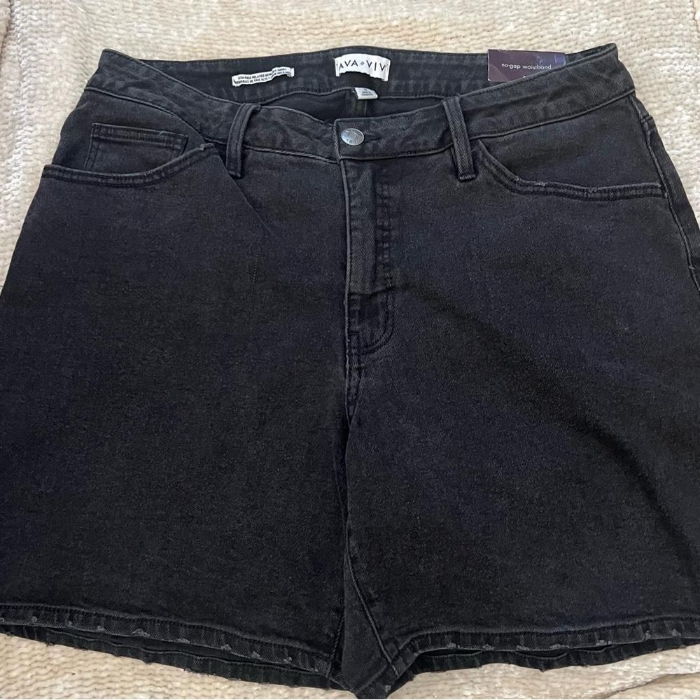 Women's Black Denim Shorts